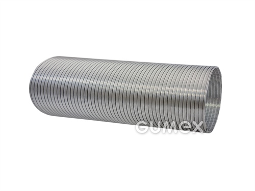 Vzduchotechnická hadica, 80mm, SEMI ALG 2, dĺžka 1m, 0,02bar, 2-vrstvový hliník, -30°C/+250°C, strieborná